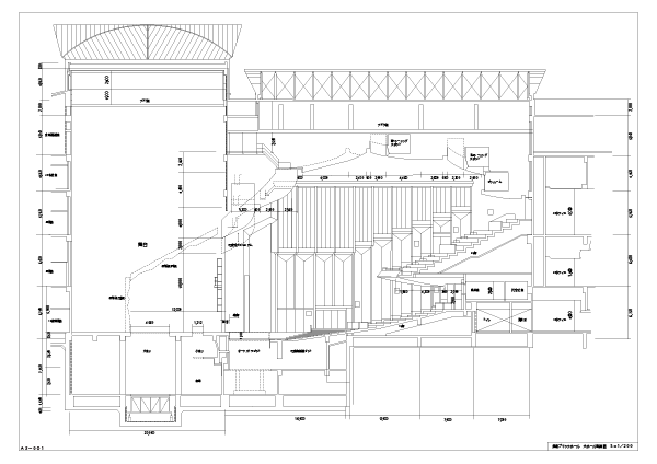 大ホール断面図（舞台客席）